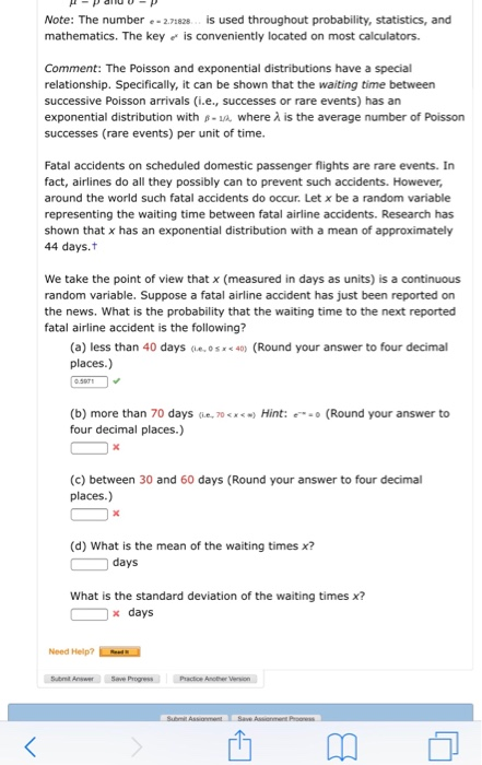 Solved The Poisson distribution gives the probability for | Chegg.com