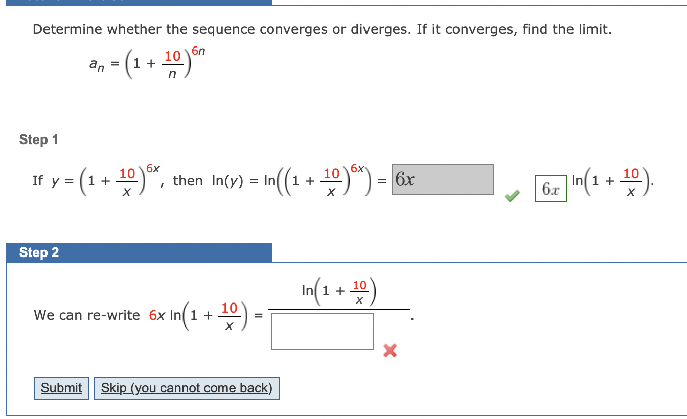 Solved I only have 1 attempt left. I've tried using 6/x and | Chegg.com