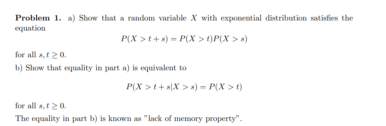 Solved Problem 1. a) Show that a random variable X with | Chegg.com