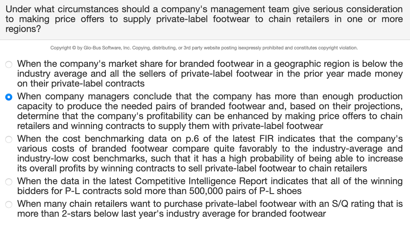 Solved Under what circumstances should a company's