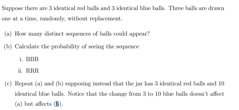 Solved Suppose there are 3 identical red balls and 3 | Chegg.com