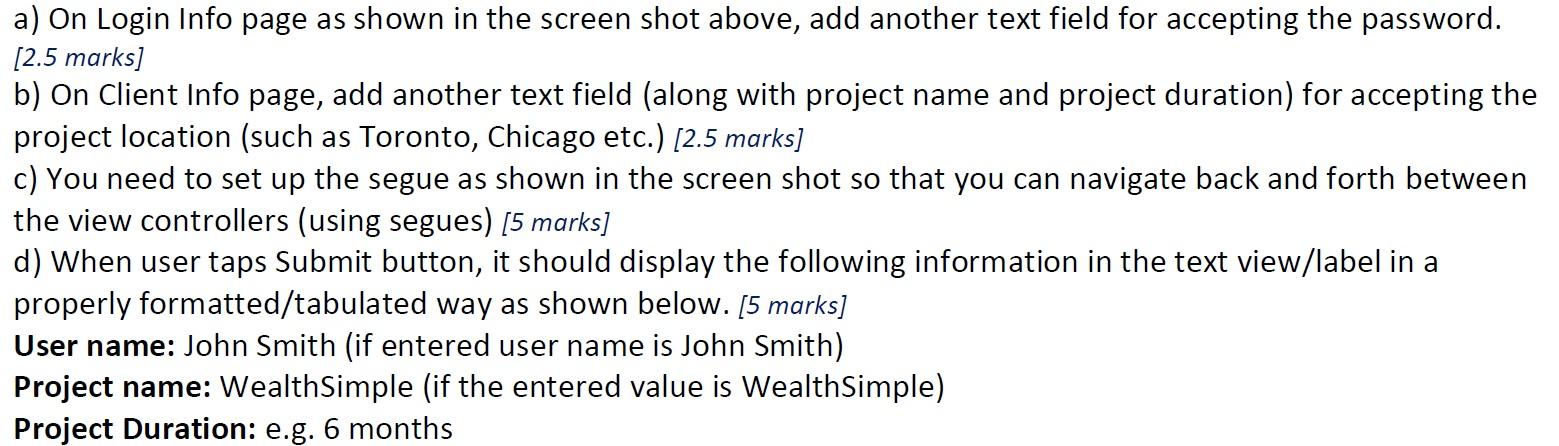 a) On the Login Info page as shown in the | Chegg.com