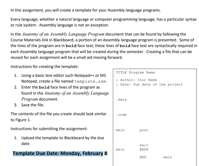 sample assignment language