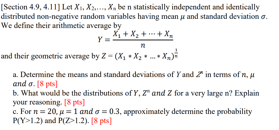 Solved Section 4 9 4 11 Let X1 X2 X Be N Statis Chegg Com