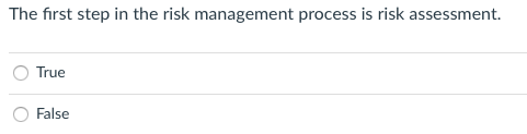 The First Step In The Risk Management Process Is Risk Chegg Com