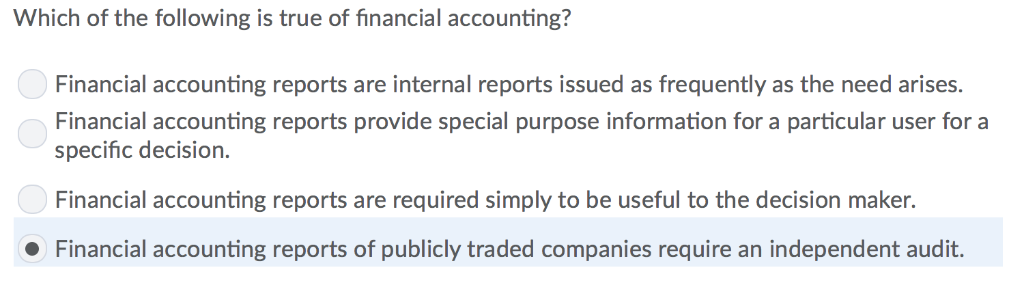 Which Of The Following Is True About Accounting Solved Which of the following is true of managerial | Chegg.com