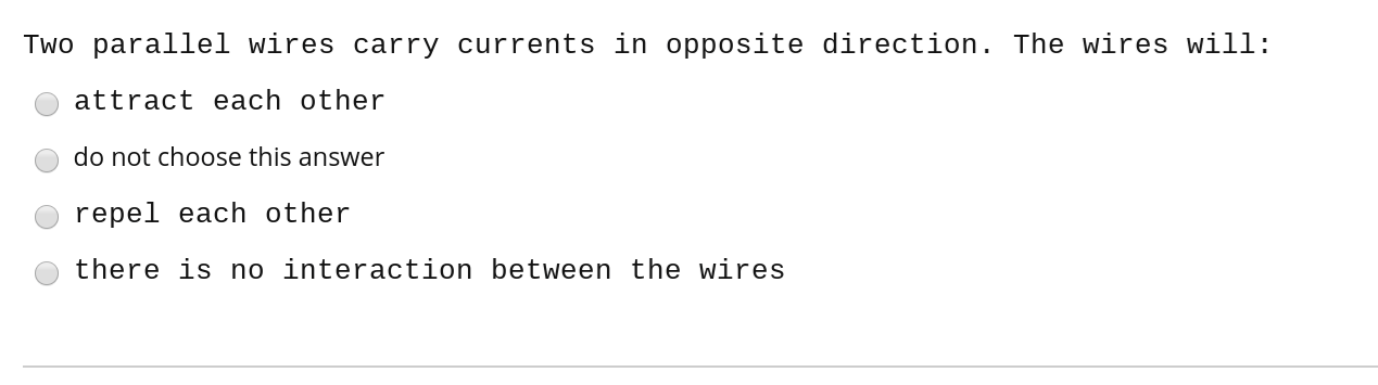 Solved Two parallel wires carry currents in opposite | Chegg.com