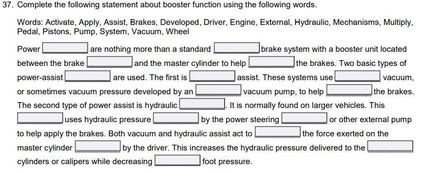 vacuum-assisted power brake - Students
