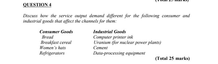 Solved QUESTION 4 Discuss how the service output demand | Chegg.com