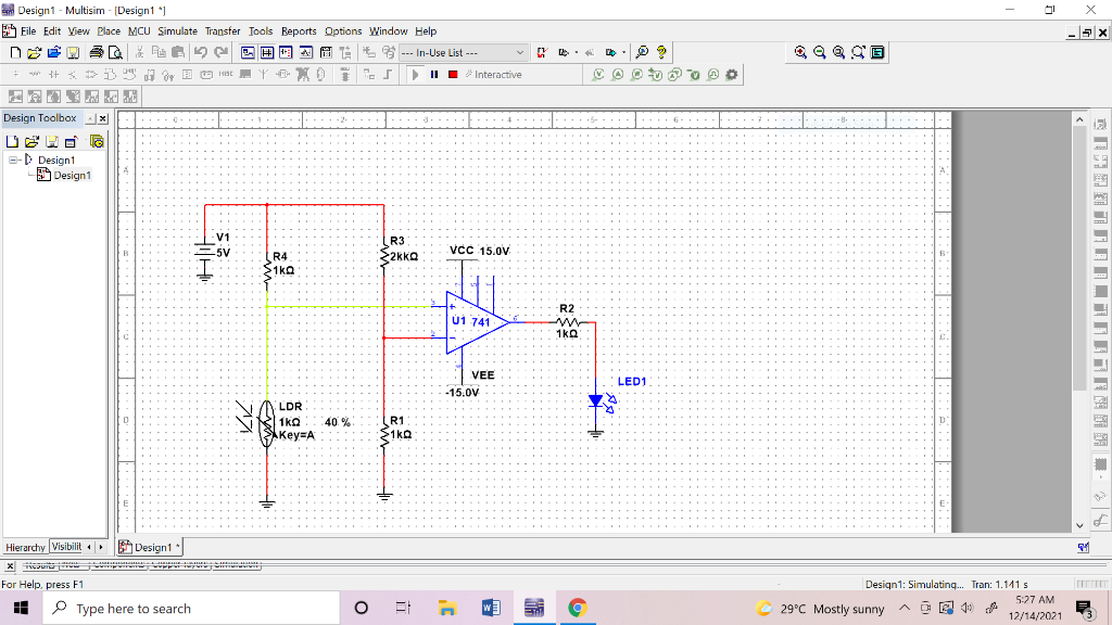 Solved 9 X s Design 1 - Multisim - [Design1