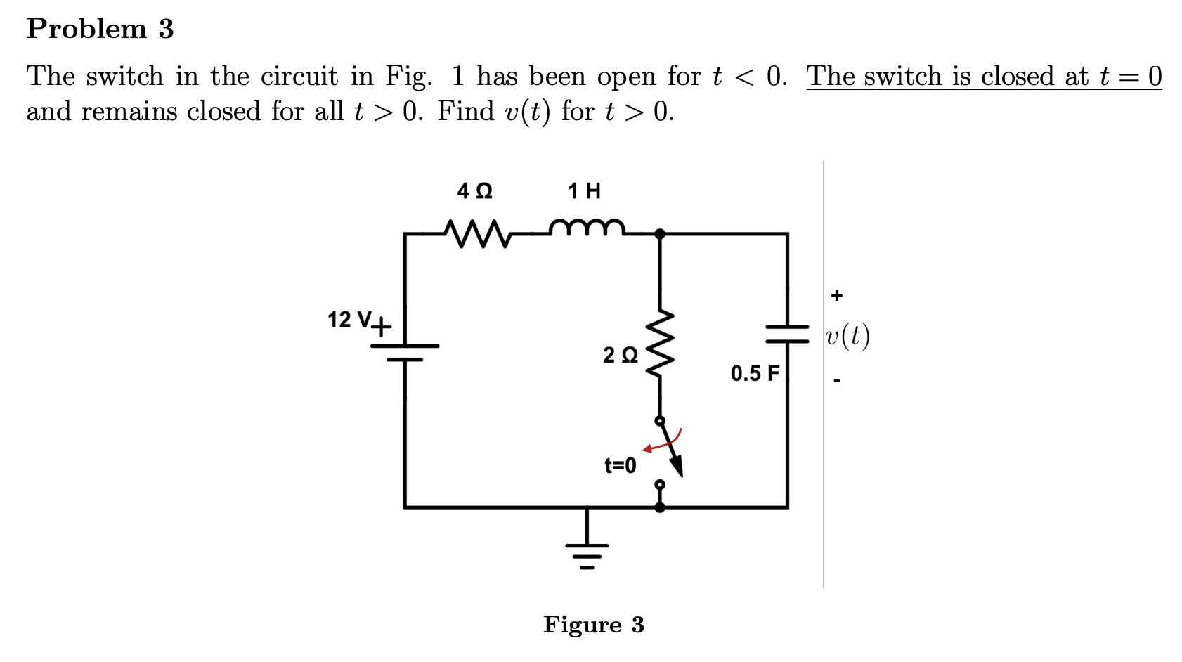 Solved Problem 3 The switch in the circuit in Fig. 1 has | Chegg.com