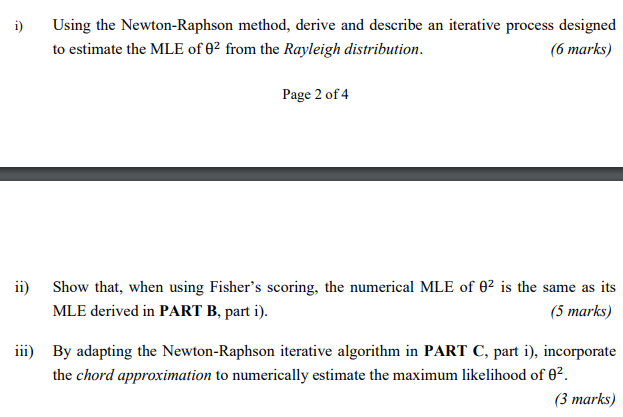 1) Using The Newton-Raphson Method, Derive And | Chegg.com