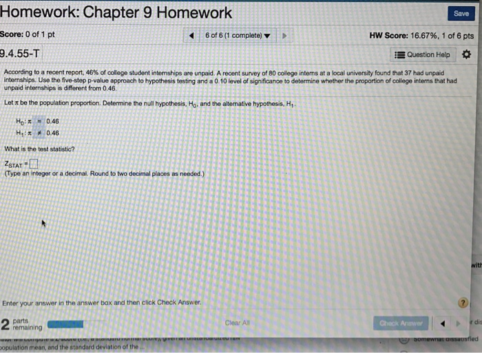 Solved According to a recent report, 46 of college student