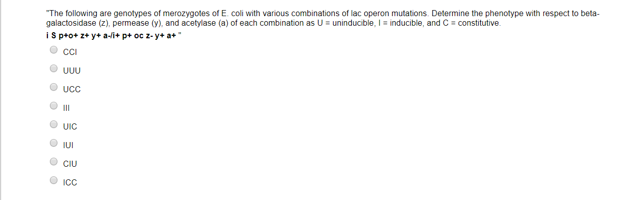 Solved The Following Are Genotypes Of Merozygotes Of E Chegg Com Solved The Following Are Genotypes Of Merozygotes Of E Chegg Com