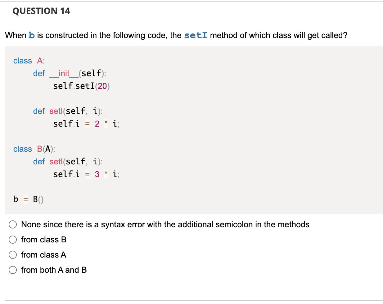 Solved None since there is a syntax error with the | Chegg.com