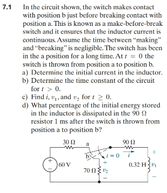 Solved 1 In the circuit shown, the switch makes contact with | Chegg.com