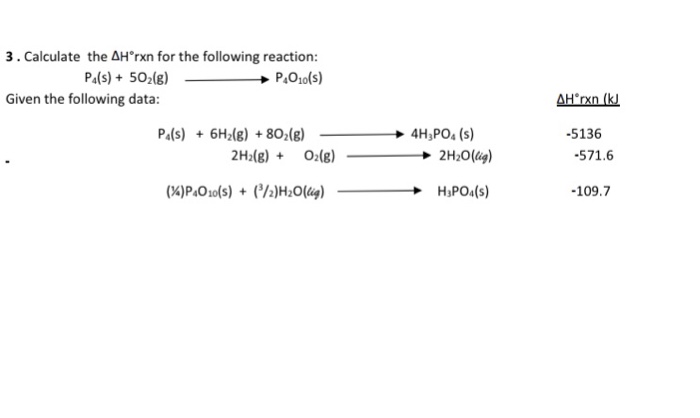 Solved Calculate the Delta H degree rxn for the following | Chegg.com