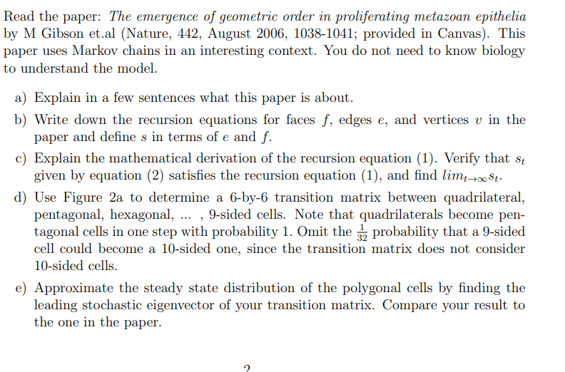 Read the paper: The emergence of geometric order in | Chegg.com