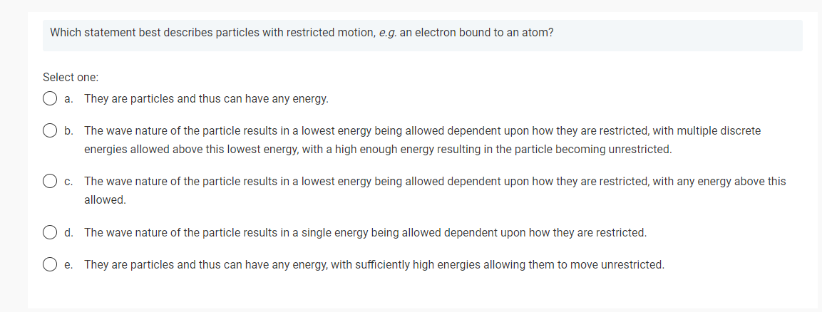Solved Which statement best describes particles with | Chegg.com
