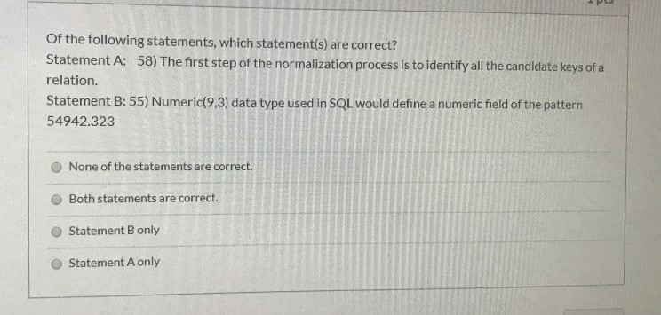 Solved Of the following statements, which statement(s) are | Chegg.com