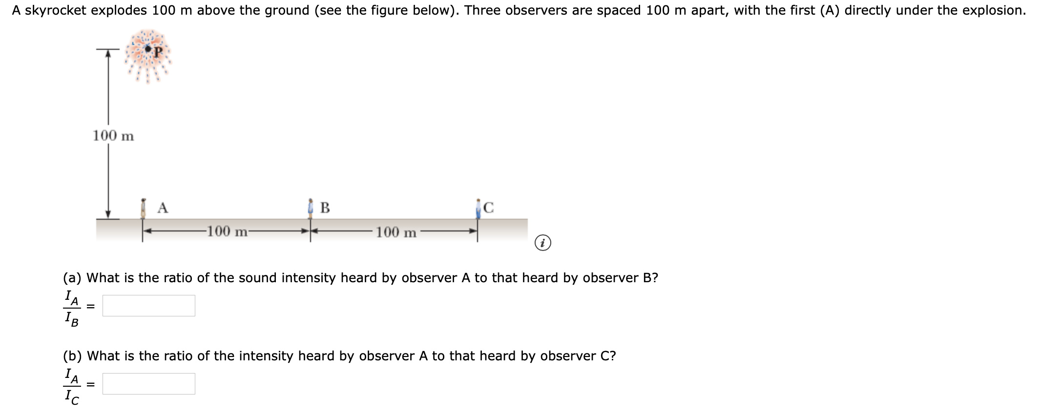 Solved A Skyrocket Explodes 100 M Above The Ground (see The | Chegg.com