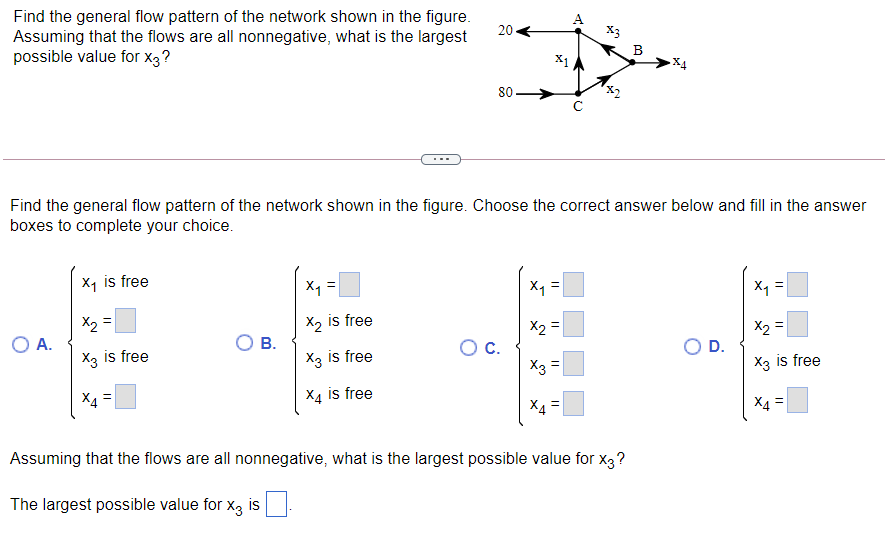 Solved A 20 Find the general flow pattern of the network | Chegg.com
