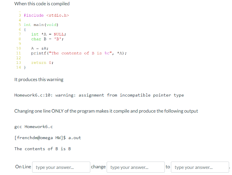 c assignment from incompatible pointer type