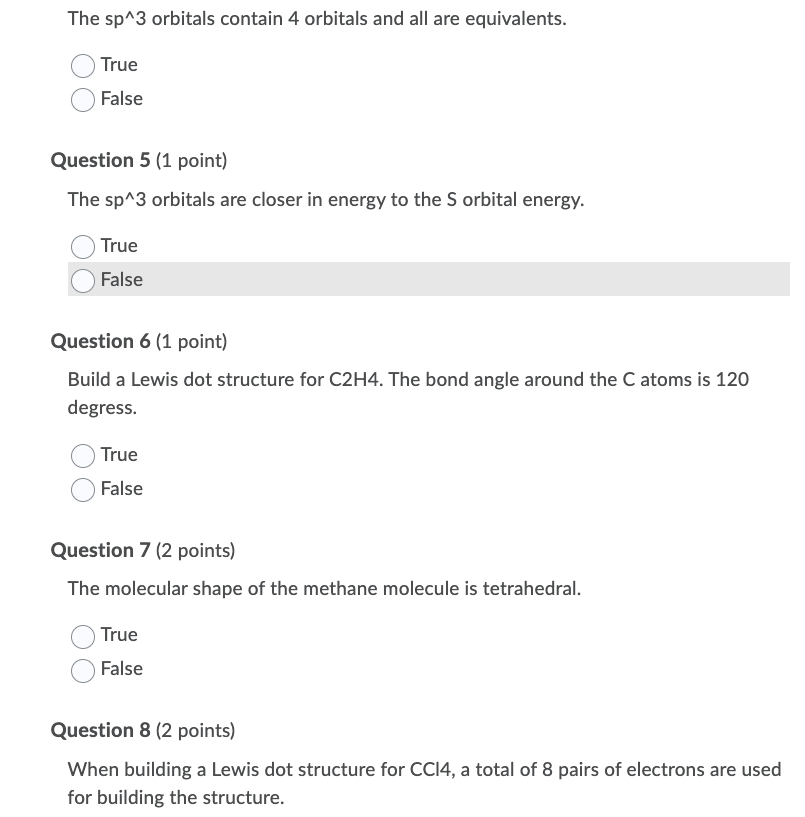 Solved The sp 3 orbitals contain 4 orbitals and all are Chegg