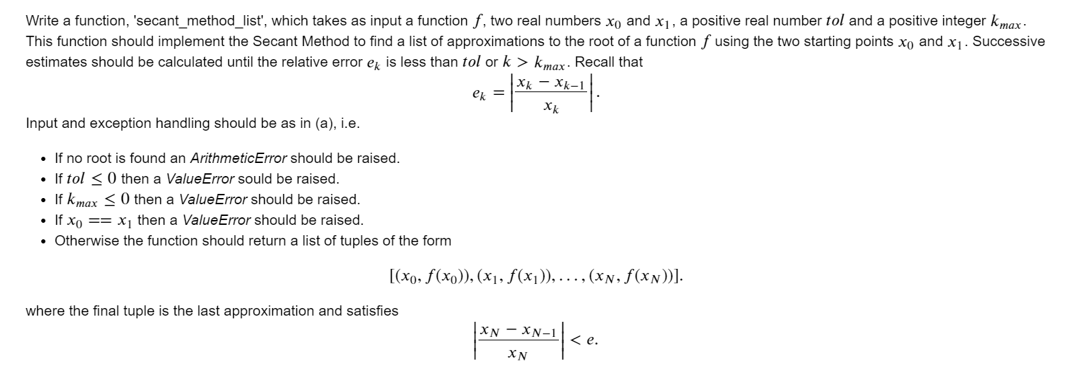 Solved Introduction The Secant Method can be used to find a | Chegg.com