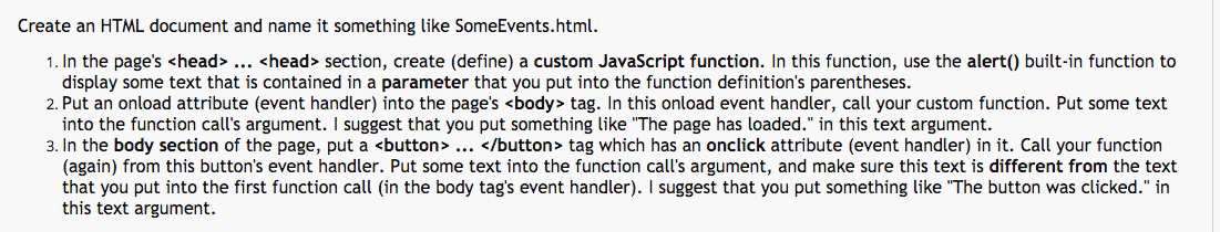 Solved Create an HTML document and name it something like | Chegg.com