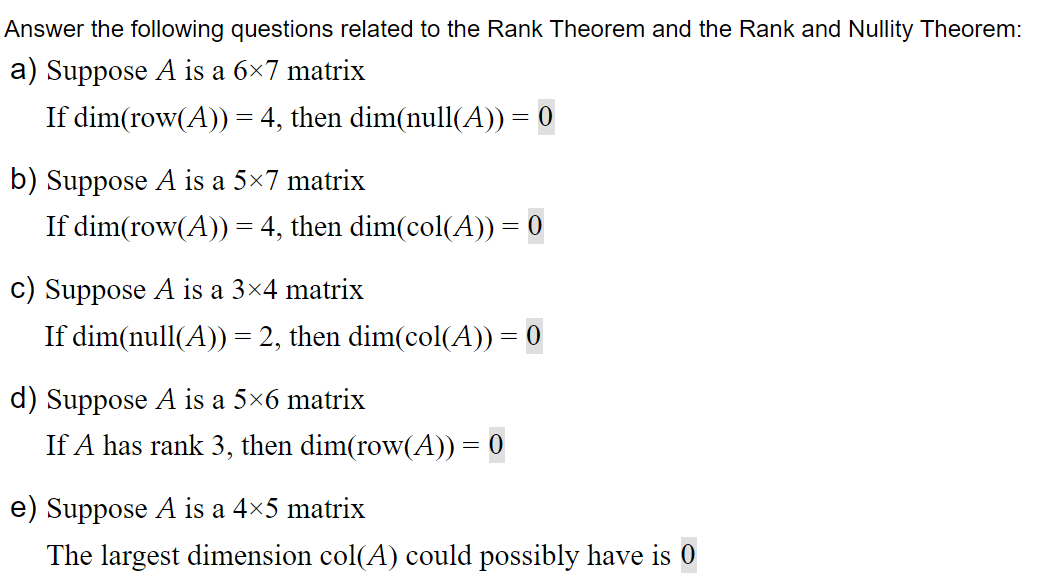 Solved Answer the following questions related to the Rank | Chegg.com