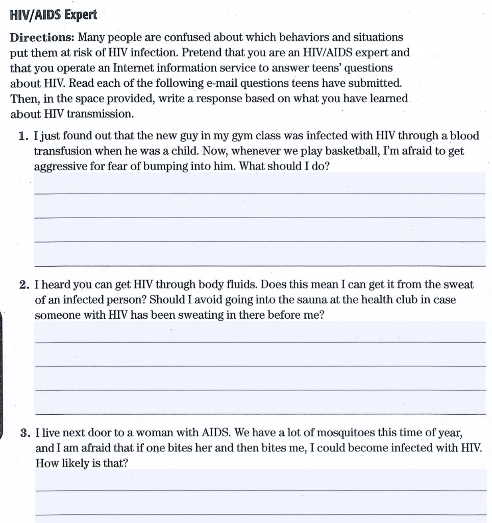 Solved HIV/AIDS Expert Directions Many people are confused