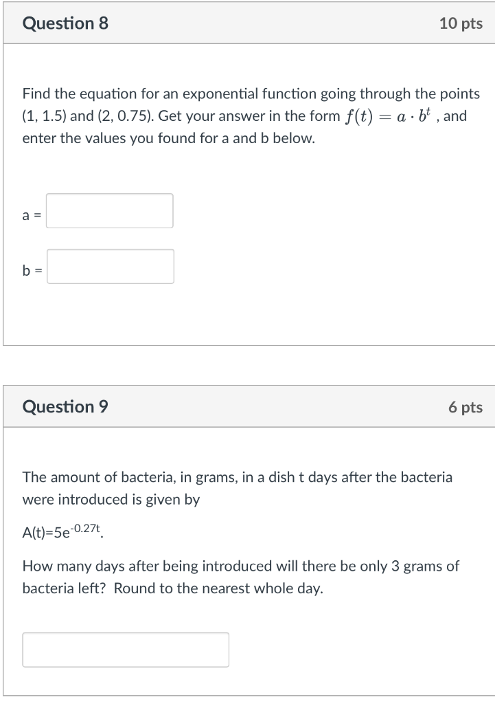 Solved Question 8 10 pts Find the equation for an | Chegg.com