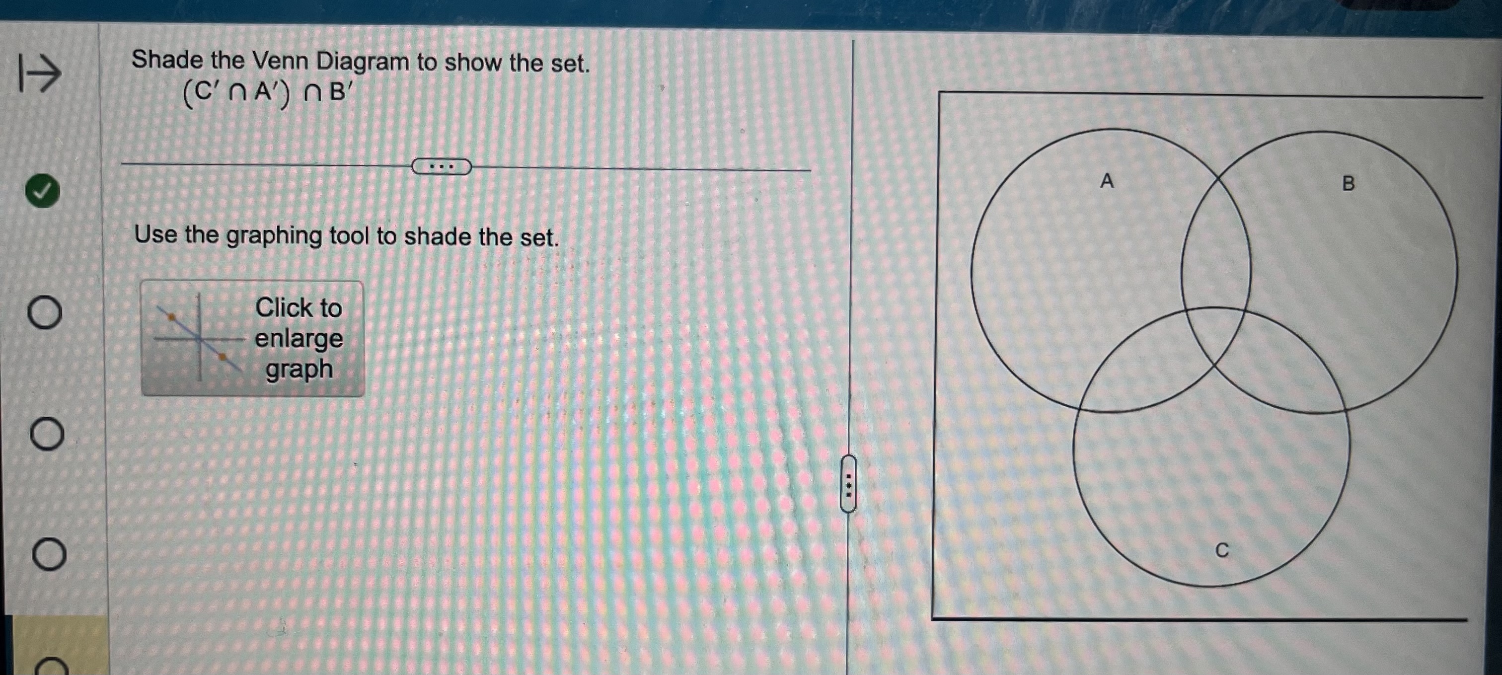 Solved Shade The Venn Diagram To Show The Set. A∩B′ Use The | Chegg.com ...