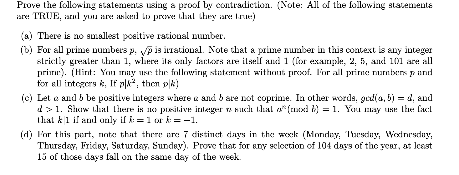 Prove the following statements using a proof by | Chegg.com