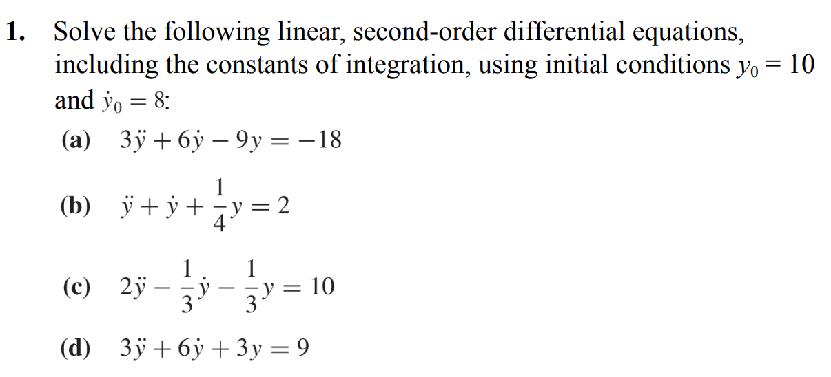 Solved Solve The Following Linear, Second-order Differential | Chegg.com