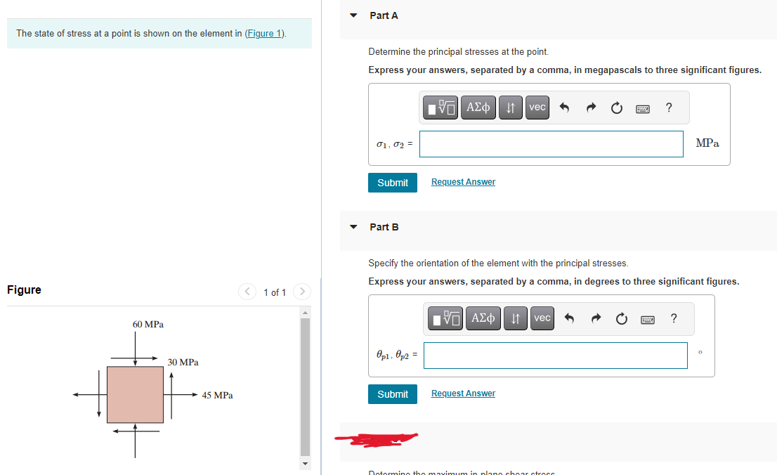 Solved The state of stress at a point is shown on the | Chegg.com