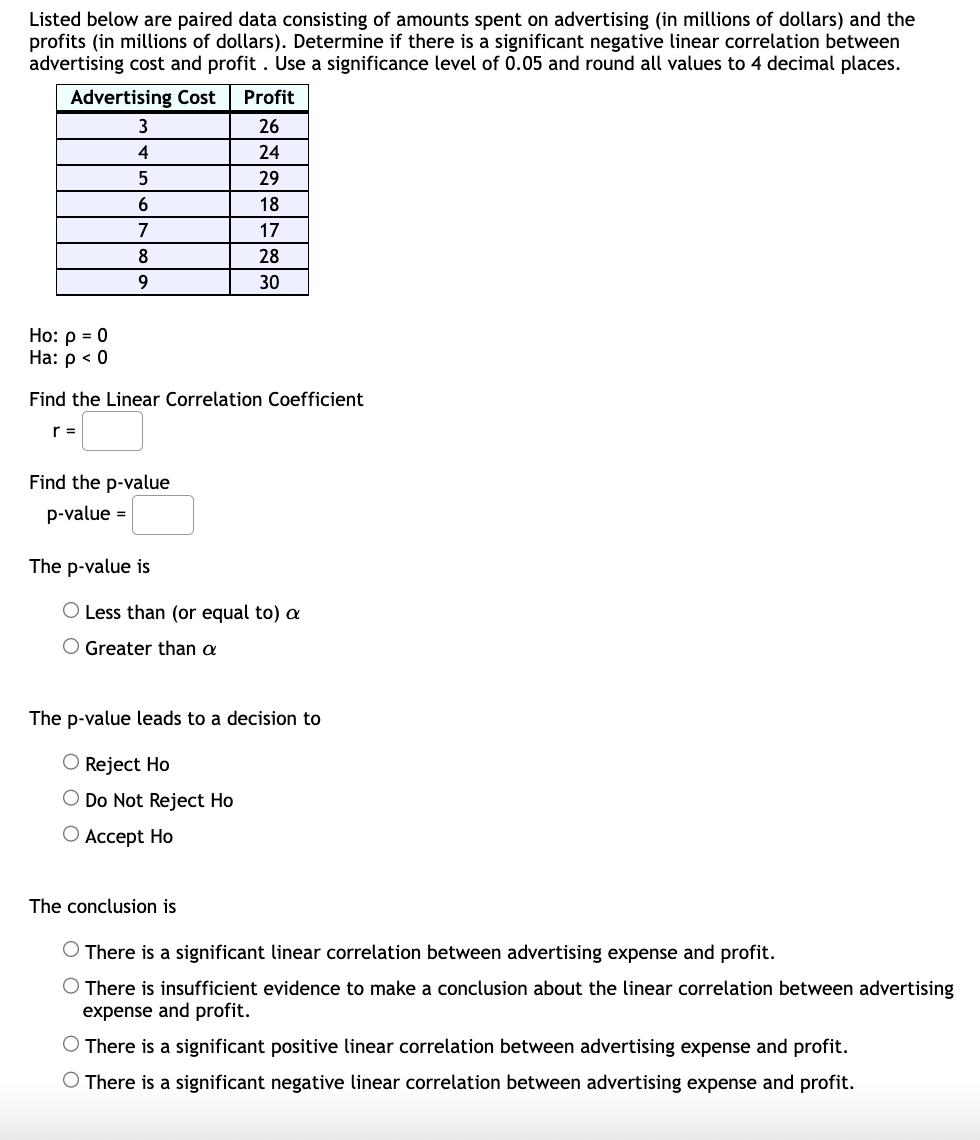 Solved Listed below are paired data consisting of amounts | Chegg.com