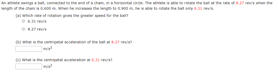 Solved An athlete swings a ball, connected to the end of a | Chegg.com