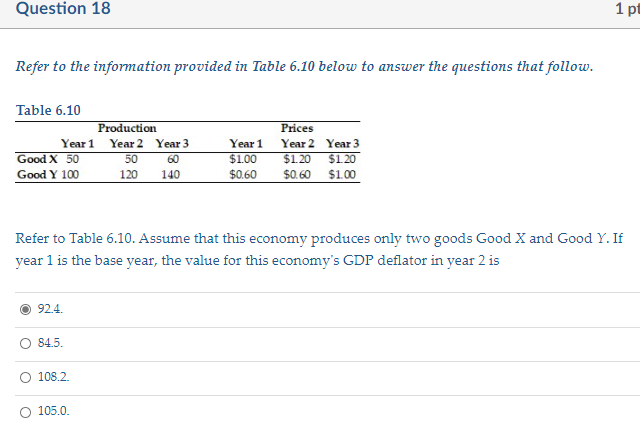 Solved Question 18 1 pt Refer to the information provided in | Chegg.com
