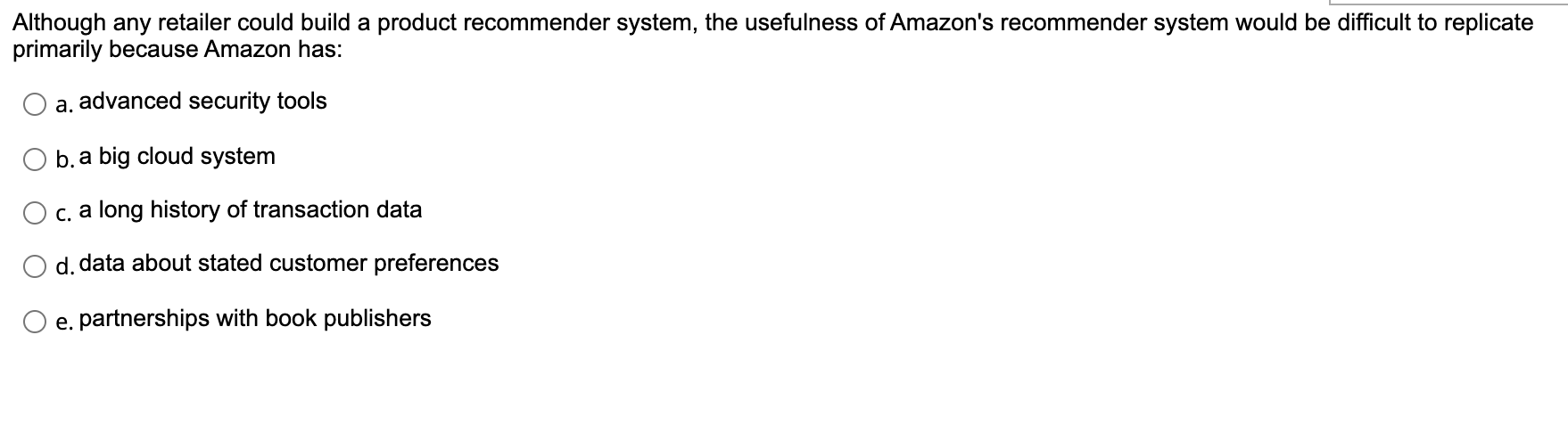 Solved Although any retailer could build a product | Chegg.com