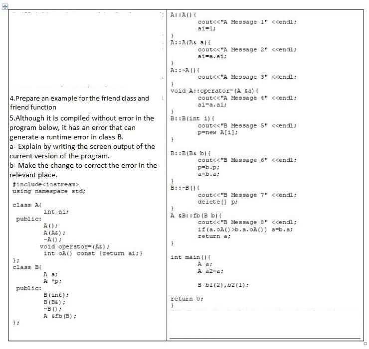 Solved A::A() { cout