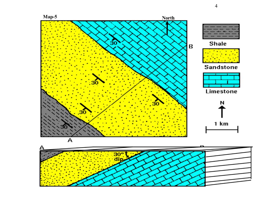 Solved Below is the geologic Map -5 and the cross section | Chegg.com