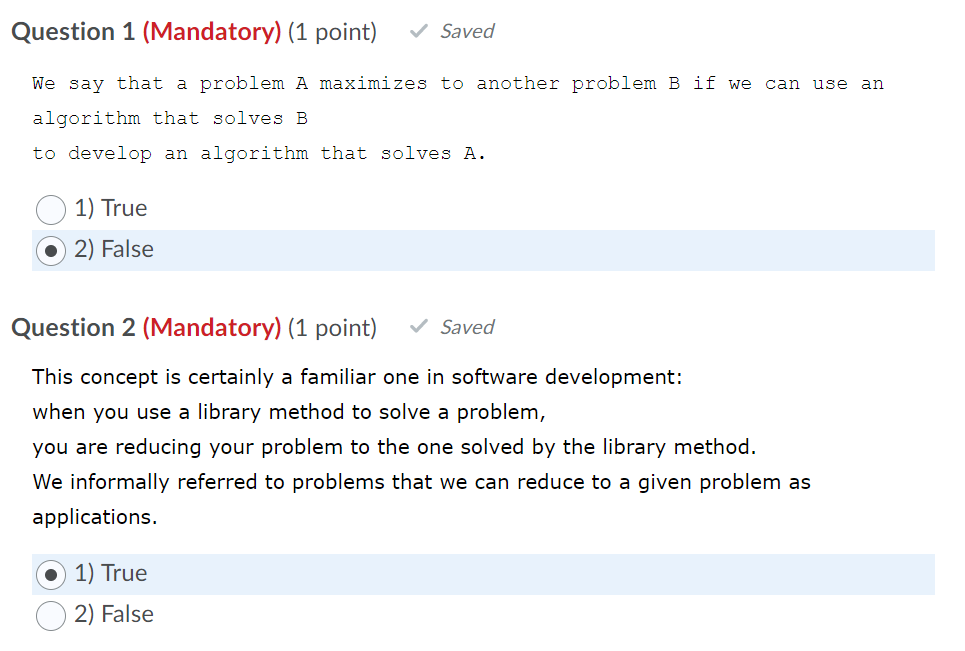 Solved Question 7 (Mandatory) (1 Point) Saved The | Chegg.com