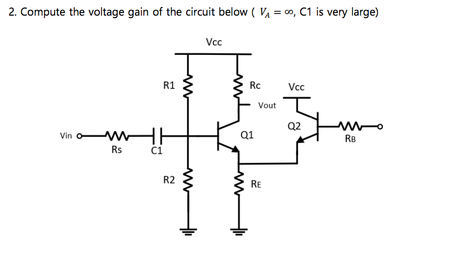 Solved Compute the voltage gain of ﻿the circuit below | Chegg.com