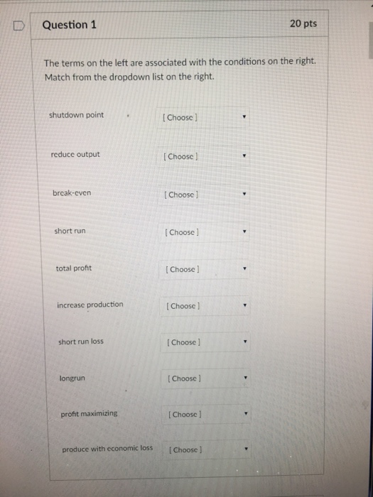 Solved D Question 1 20 pts The terms on the left are | Chegg.com