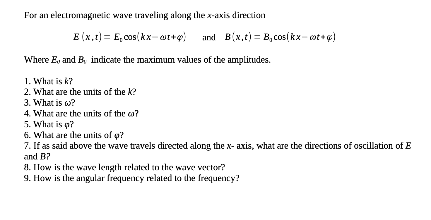 Solved Options For 1 Wave Constant Wave Velocity Wave Chegg Com