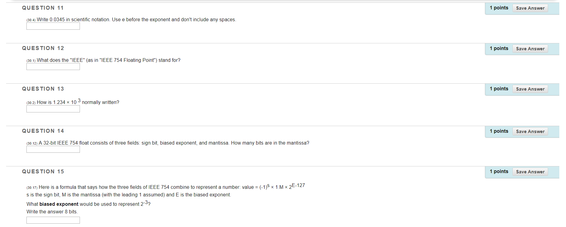 Solved QUESTION 11 1 points Save Answer (30.4) Write 0.0345 | Chegg.com