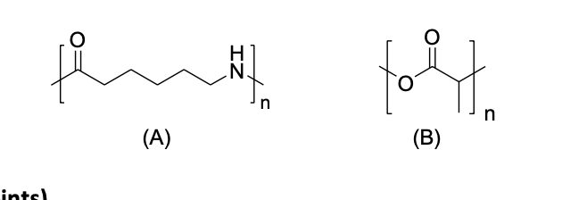 Each of the polymers, A and B shown below, can be | Chegg.com