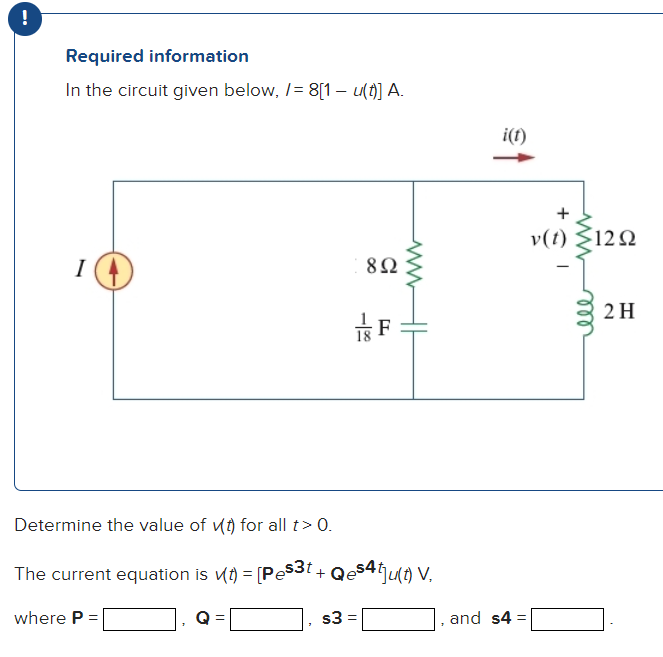 Solved ! Required information In the circuit given below, I | Chegg.com